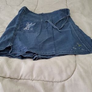 Disney jeans skort size M vintage Tinkerbell blue